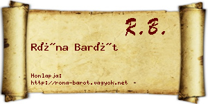 Róna Barót névjegykártya